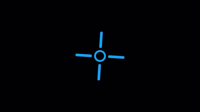  animated Vibrant Rose-Red 2D motion graphic in 4k animation with alpha cannel sharp digital crosshair glowing precision on transparent background 