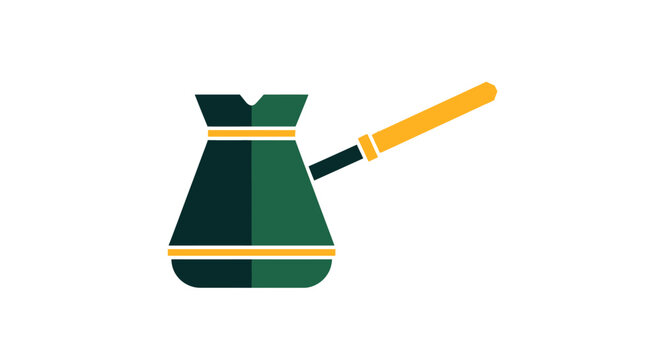 Traditional copper colored coffee pot illustration design.