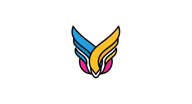 Colorful abstract wing logo design.
