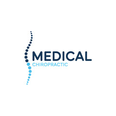 Fototapeta premium medical chiropractic logo design with spine silhouette