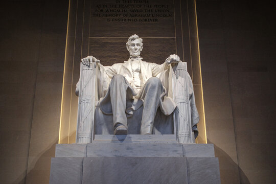 The Lincoln Memorial in Washington, D.C., and its surrounding cityscape.