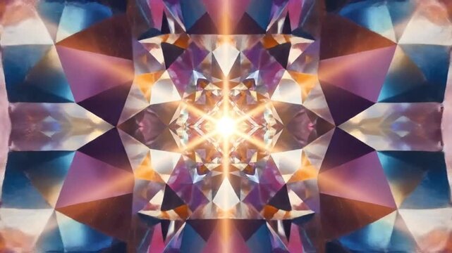 Colorful geometric abstract pattern with many different shapes and colors in art