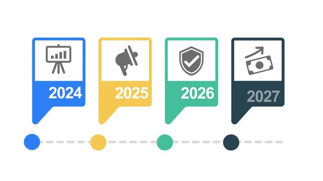 Animated infographic elements for business presentation. Business intelligence and financial performance analysis report