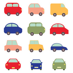 Fototapeta premium Simple automobile graphic element isolated on white background