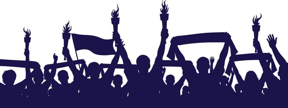 Fifa world cup fans celebrating with flags and torches