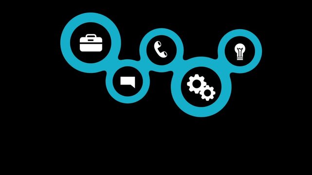 Animated step infographic modern design style for business video animation template on white background. 