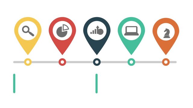 Animated step infographic modern design style for business video animation template on white background. 
