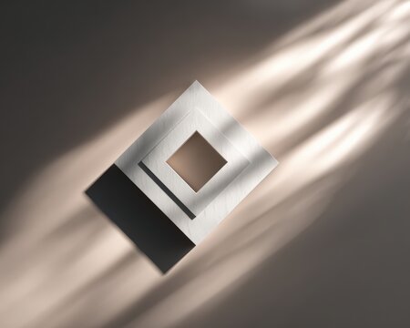 Simple powerful geometric symbol standing against chaotic background. Defining belief and guiding principle of brand, company mission concept for philosophy and brand values core foundation identity.