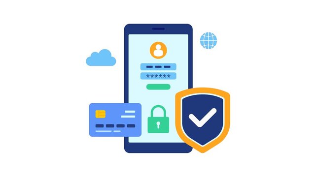 Mobile phone login screen showing online banking security