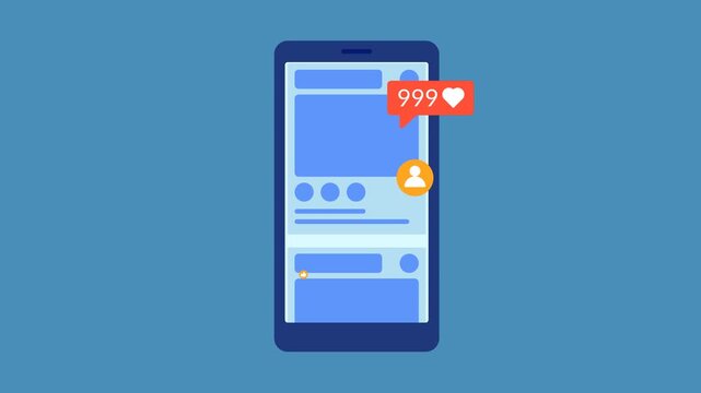 Smartphone receiving multiple social media notifications