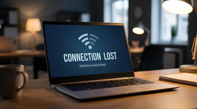 laptop screen displaying the text &ldquo;CONNECTION LOST&rdquo;