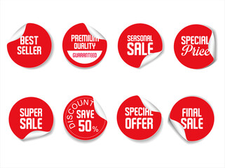 Obraz premium Sale banner templates design special offer, best seller, discount and clearance sale tags collection