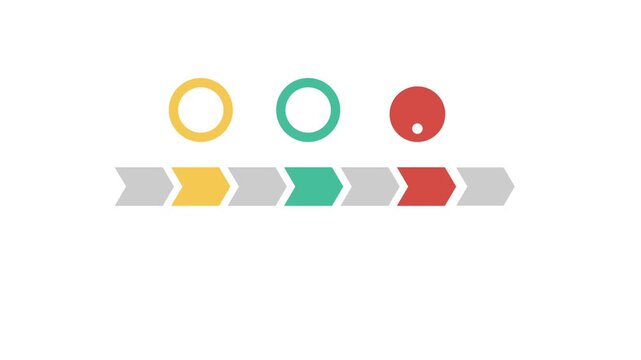 Animated step infographic modern design style for business video animation template on white background. 