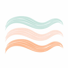 Obraz premium Abstract Wavy Brush Strokes in Pastel Colors