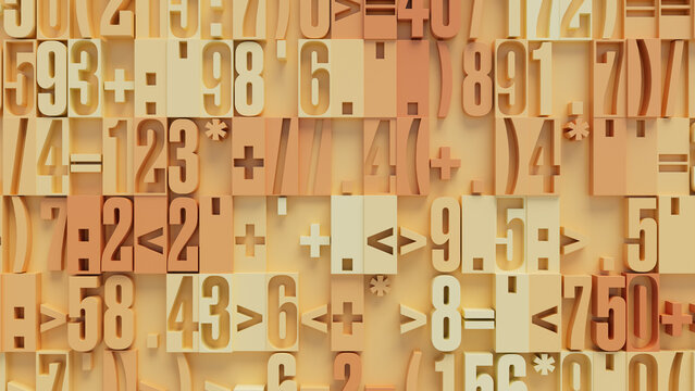Textured Close-Up of Abstract Numbers and Symbols. A Rich Visual Depth image, Ideal for Graphic Design and Creative Digital Projects