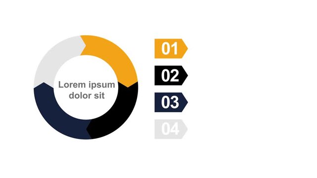 Animated infographic elements for business presentation. Business intelligence and financial performance analysis report