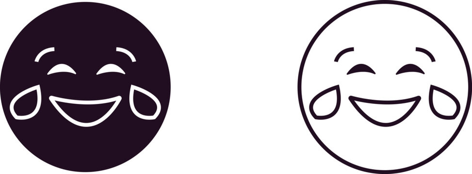 Rolling on the Floor Laughing Emoji Icons Set Modern ROFL and Hilarious Expression Symbols for Chat, Messaging and Social Media Design