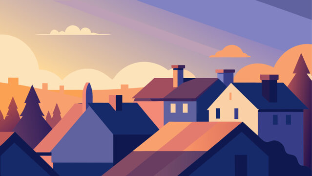 Sunset over rooftops