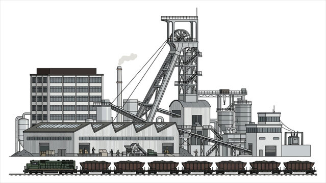 Industrial Mining Complex and Material Processing Plant