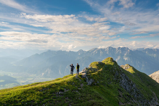 Austria, Tyrol, hiker looking to valley
