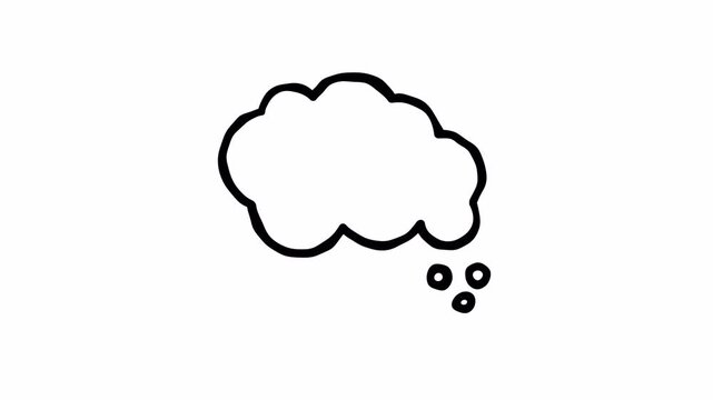 cartoon cloud doodle bubble Talk Thinking animation