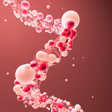 Red helix, string of connected bubbles