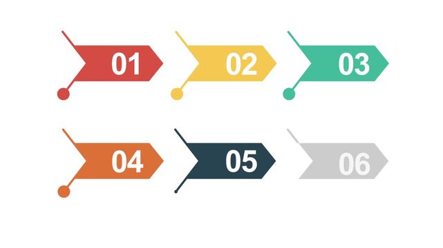 Animated step infographic modern design style for business video animation template on alpha background. 