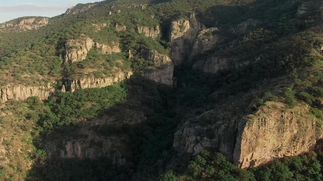 Drone Shot Of Cañon de la Garita, Sierra Penjamo, Guanajuato, Mexico