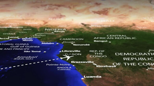 Flight From Rio Brazil to Addis Ababa ETHIOPIA with flag pins
