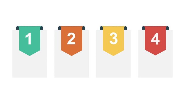 Animated step infographic modern design style for business video animation template on alpha background. 