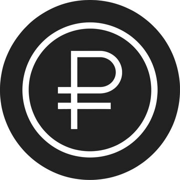 Russian ruble vector, clean currency symbol illustration featuring ₽ sign in modern flat style, financial icon set element for banking, forex trading, economic reports, investment dashboards, 