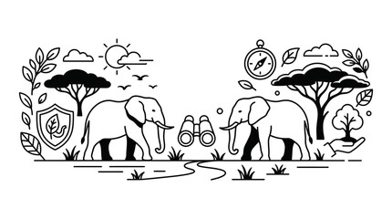 African safari adventure, elephants and nature © Arga Pratama