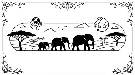 African Elephants Family Safari Silhouette © Arga Pratama