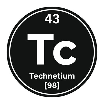 Technetium element symbol Tc atomic number 43 chemical sign icon