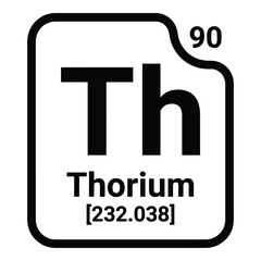 Thorium chemical element symbol Th atomic number 90 icon icon © Sojib