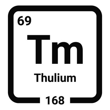 Thulium chemical element symbol Tm on white background  science and chemistry icon