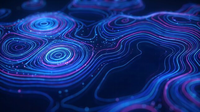 Abstract Topography Data Visualization with Futuristic Style