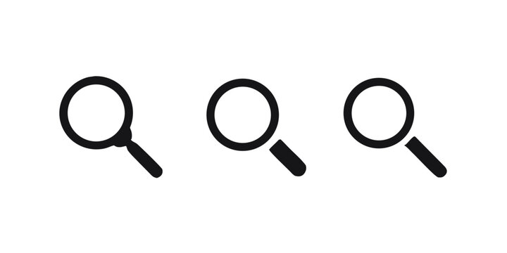 search icons on transparent background magnifying glass