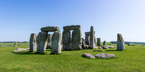 Naklejka premium Stonehenge, prehistoric megalithic structure on Salisbury Plain in Wiltshire, England, a world heritage site