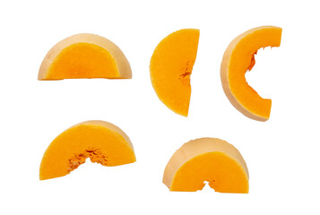 Obraz premium Butternut squash isolated on white. Raw fresh autumn pumpkin, ripe orange gourd