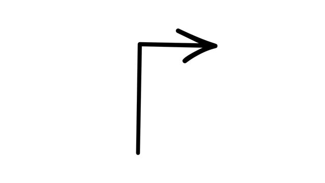 Features a thick, bold black line curved arrow looping forward in a clockwise direction on a solid white background.
