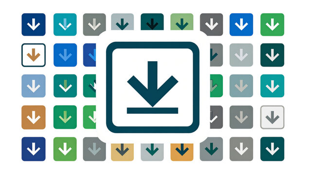 Simple download icon set vector illustration for digital interfaces and ui design