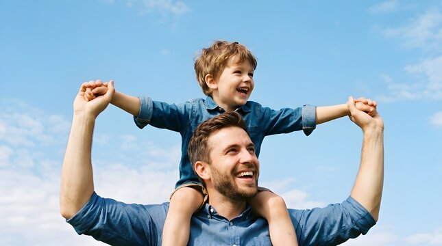 Father and son together
