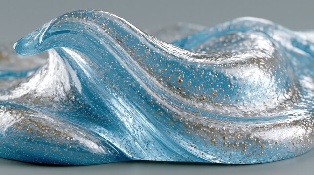 Gel texture abstract blue wave slime macro detail visual art