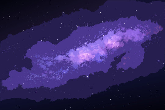 purple nebula galaxy in cosmic space scene