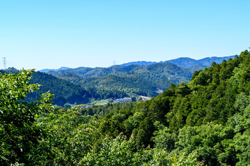 Naklejka premium 峠から見た風景