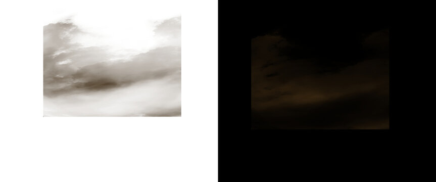 Dramatic cloudy sky with sunlight and dark shadow