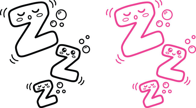 Cartoon number two characters with sweat and bubbles