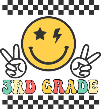 Retro Smiley Face 3rd Grade Design