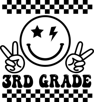 Retro Smiley Face 3rd Grade Design